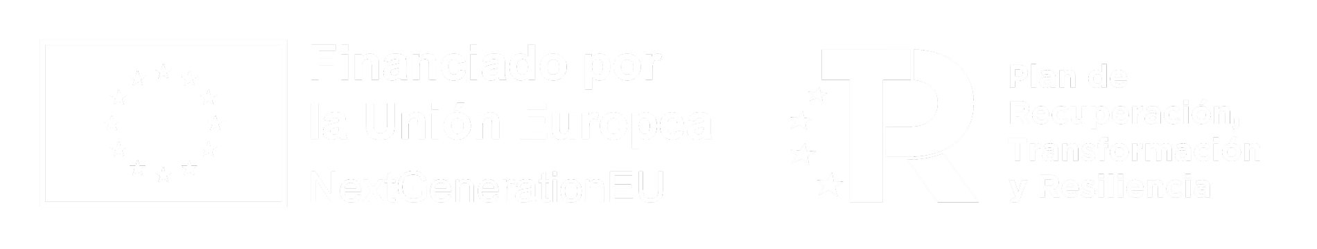 Logo UE Next Generation, Plan de Recuperación - Blanco